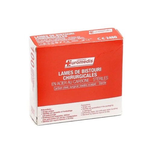 [118202P] Lames de bistouris stérile N°12 bte de 100 pces