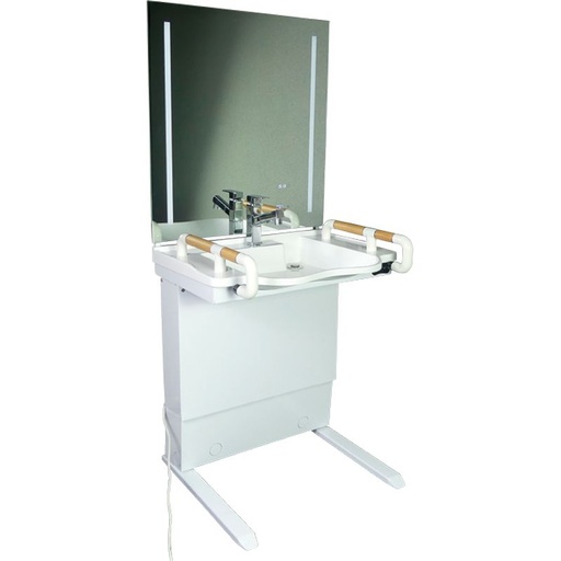 [822236] Lavabo avec miroir réglable en hauteur