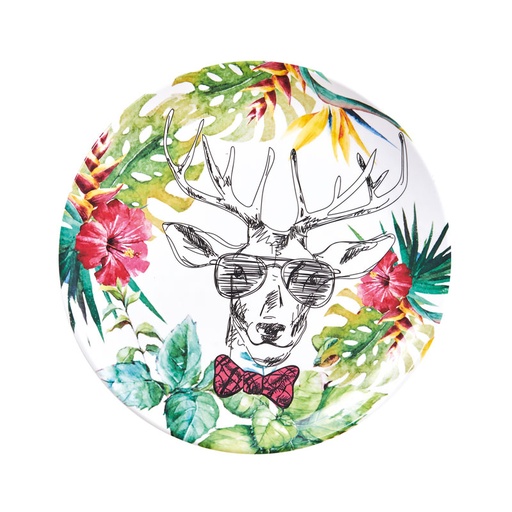 [813069.C] Assiette décor cerf antidérapante